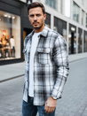 Koszula męska flanelowa w kratę czarno-biała Dstreet DX2677