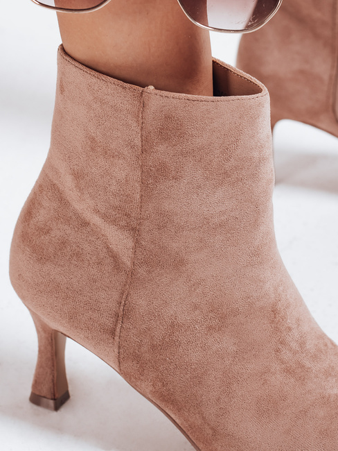 Botki damskie zamszowe beżowe Dstreet ZY1166