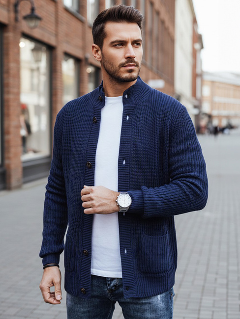 Sweter męski kardigan granatowy Dstreet WX2346