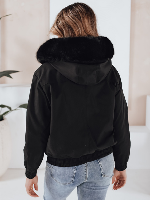 Kurtka damska zimowa VESSADA krótka z futerkiem czarna Dstreet TY5059