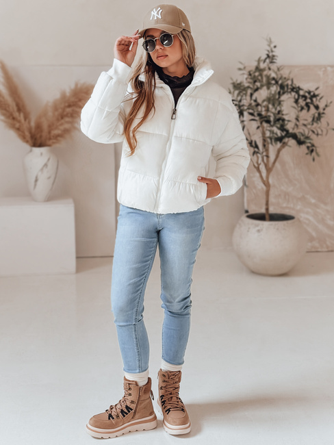 Kurtka damska zimowa krótka pikowana VIBEGIRL biała Dstreet TY4947