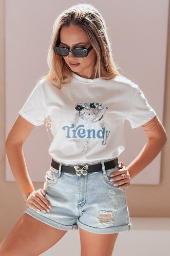 Spodenki damskie jeansowe z paskiem SUMMERFLY niebieskie Dstreet SY0482