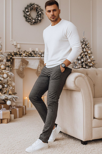 Spodnie męskie casual grafitowe Dstreet UX4406z