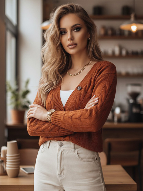 Sweter damski NISTEL rudy Dstreet MY1684