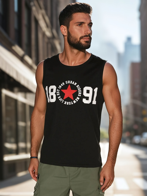 Męska koszulka bez rękawów czarna Dstreet RX5652