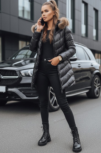 Kurtka zimowa damska PREMIUM czarna Dstreet TY3024