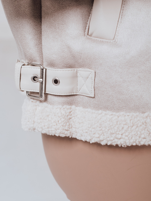 Kurtka damska SOFTSTILL zamszowa z kożuszkiem biała Dstreet TY4748