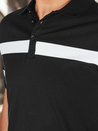 Koszulka męska polo z paskami czarna Dstreet PX0631