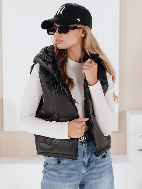 Pikowana kamizelka damska CEDAR czarna Dstreet TY3780