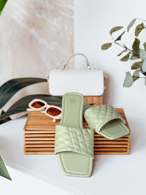 Klapki damskie SATELIVA zielone Dstreet ZY0971