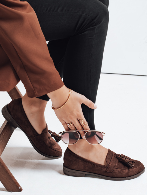 Mokasyny damskie zamszowe brązowe Dstreet ZY1168