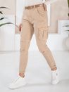 Spodnie damskie cargo CARGOIF jasnobeżowe Dstreet UY2712