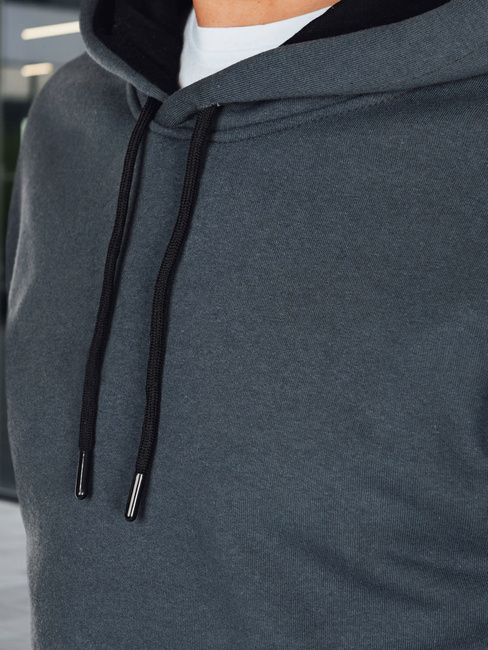 Bluza męska basic z kapturem ciemnoszara Dstreet BX5863