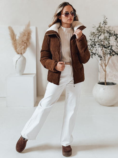 Kurtka damska sztruksowa TRENDYGLAM brązowa Dstreet TY4941