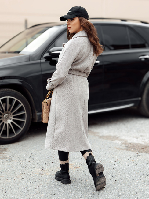 Płaszcz damski oversize CAMELLYN długi beżowy Dstreet NY0744