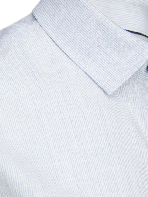 Koszula męska w drobny prążek z długim rękawem biała Dstreet DX2656