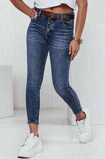 Spodnie damskie jeansowe BUTTONFIT skinny niebieskie Dstreet UY2313