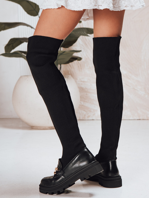 Kozaki damskie skarpetowe czarne Dstreet ZY1312