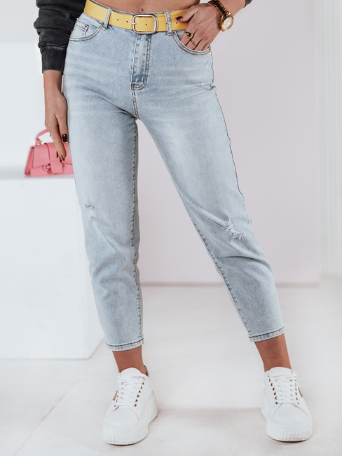 Spodnie damskie jeansowe mom fit z paskiem JEANMOMENT Dstreet UY2358