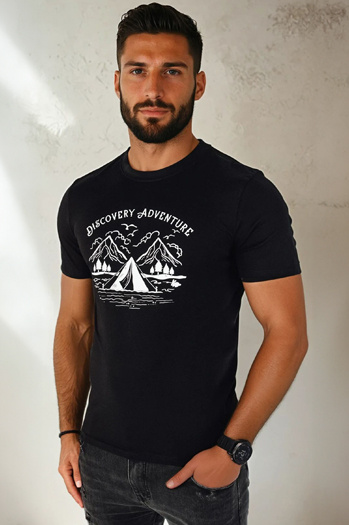 Koszulka męska z nadrukiem czarna Dstreet RX5413