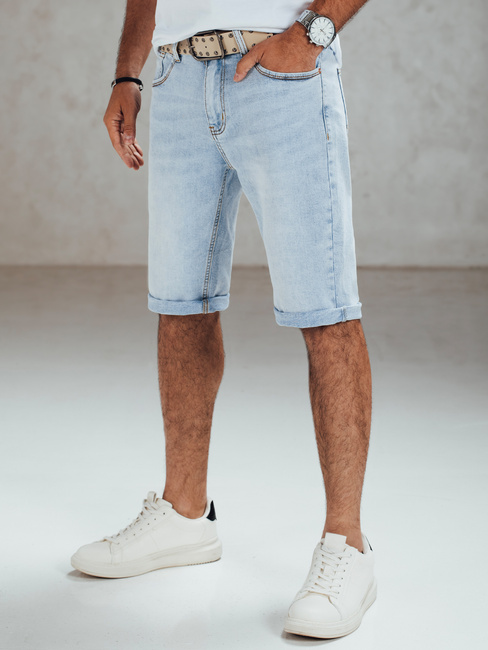 Spodenki męskie jeansowe niebieskie z paskiem Dstreet SX2559