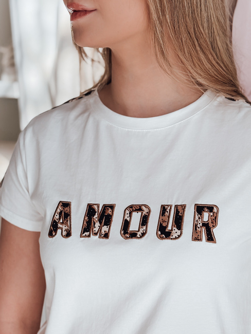 T-shirt damskie z haftem AMOROSA biały Dstreet RY2856