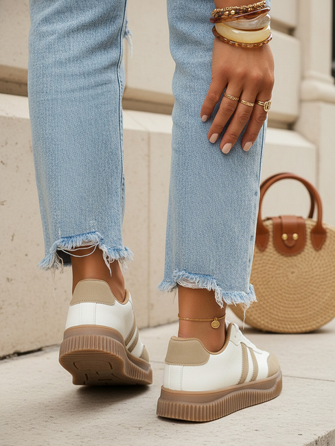 Buty damskie beżowe Dstreet ZY1402