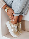 Sneakersy damskie na platformie MODNIKKI złote Dstreet ZY1004