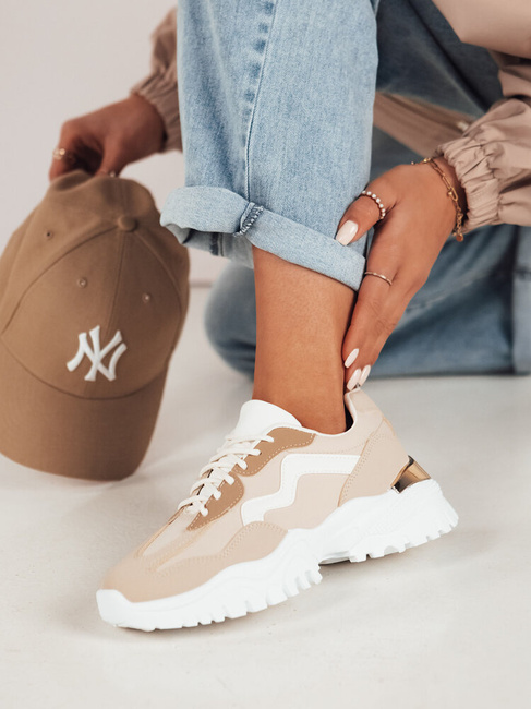 Sneakersy damskie PERNES beżowe Dstreet ZY0482