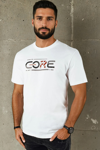 Koszulka męska z nadrukiem biała Dstreet RX5418