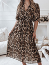 Sukienka one size ANIMALIA midi  brązowa Dstreet EY2552