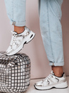 Sneakersy damskie na płaskiej podeszwie GLISSWALK srebne Dstreet ZY0616