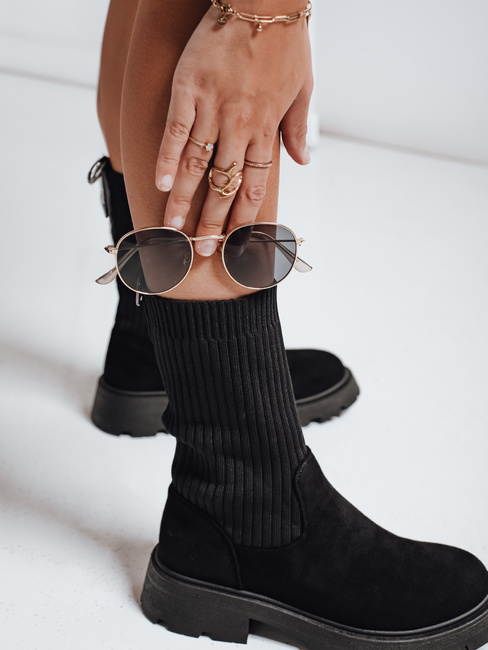 Botki damskie skarpetowe czarne Dstreet ZY1133