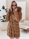 Kurtka zimowa damska CASSERIE pikowana z kapturem coffee Dstreet TY4925