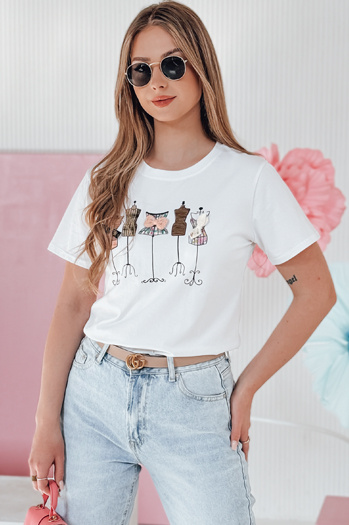 T-shirt damskie z nadrukiem MANETEE biały Dstreet RY2728
