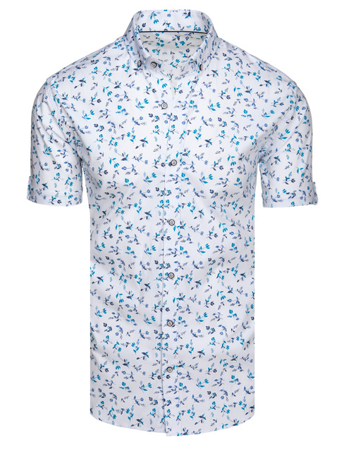 Koszula męska z krótkim rękawem biała Dstreet KX1039