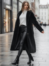 Płaszcz zimowy damski teddy futrzany długi czarny Dstreet NY0760z