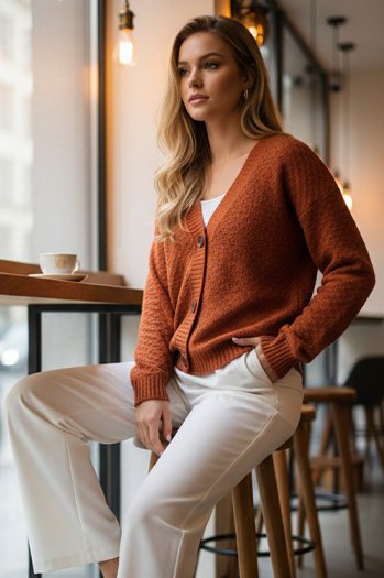 Sweter damski CHICLINE rudy Dstreet MY2418