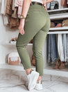 Spodnie damskie slim fit z paskiem TAIRONIK khaki Dstreet UY2547_2