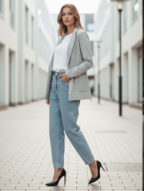 Marynarka damska CLASSVENT jasnoszara Dstreet PY0108