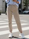 Jeansy damskie mom fit z wysokim stanem beżowe Dstreet UY2872