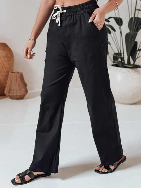 Spodnie damskie casualowe wide leg BOHO DAY czarne Dstreet UY2647