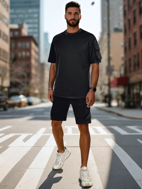 Komplet męski basic czarny Dstreet AX0799