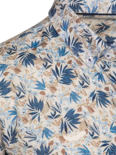 Koszula męska w kwiaty biała Dstreet DX2634