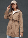 Kurtka przejściowa damska parka FASHLOVE ciemnobeżowa Dstreet TY4391