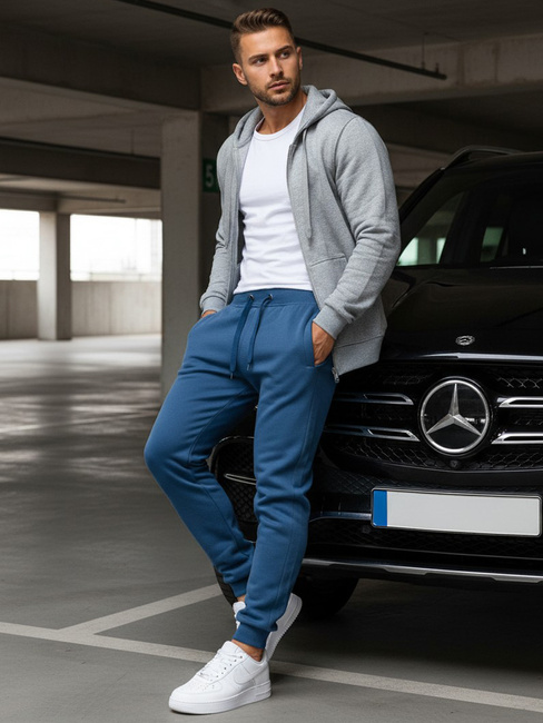Spodnie męskie dresowe niebieskie Dstreet UX3370