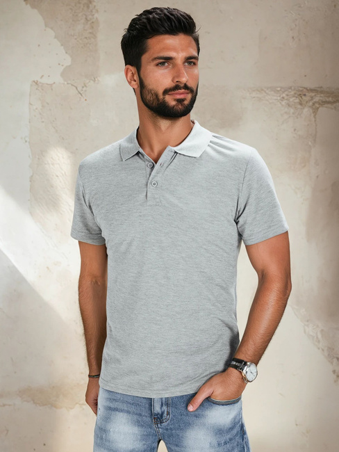 Koszulka polo męska jasnoszara Dstreet PX0513