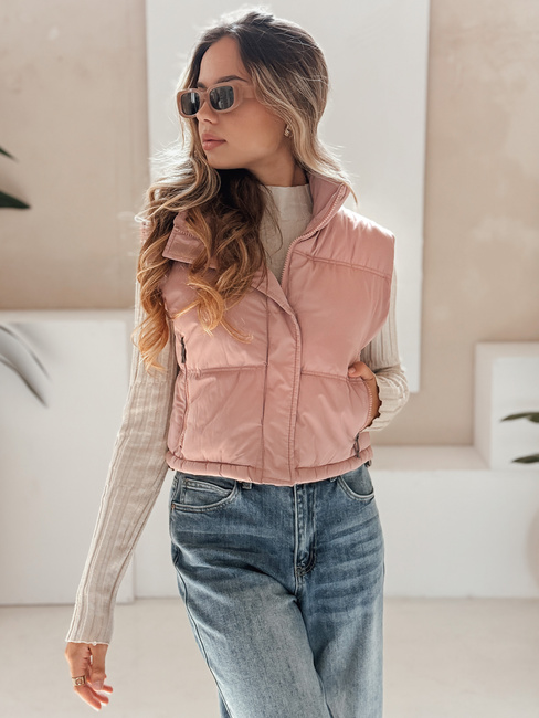 Kamizelka damska pikowana różowa Dstreet TY5199