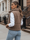 Kamizelka damska z kożuszkiem BEEWARM kamelowa Dstreet TY3800
