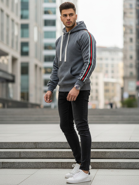 Bluza męska z kapturem szara Dstreet BX5938